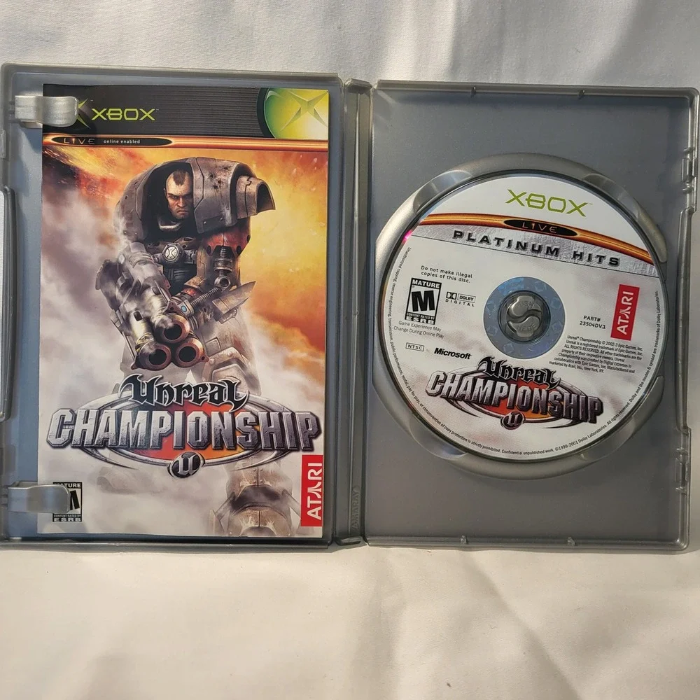 Xbox Unreal‎ Championship Platinum Hits Video Game Disc W/ Manual